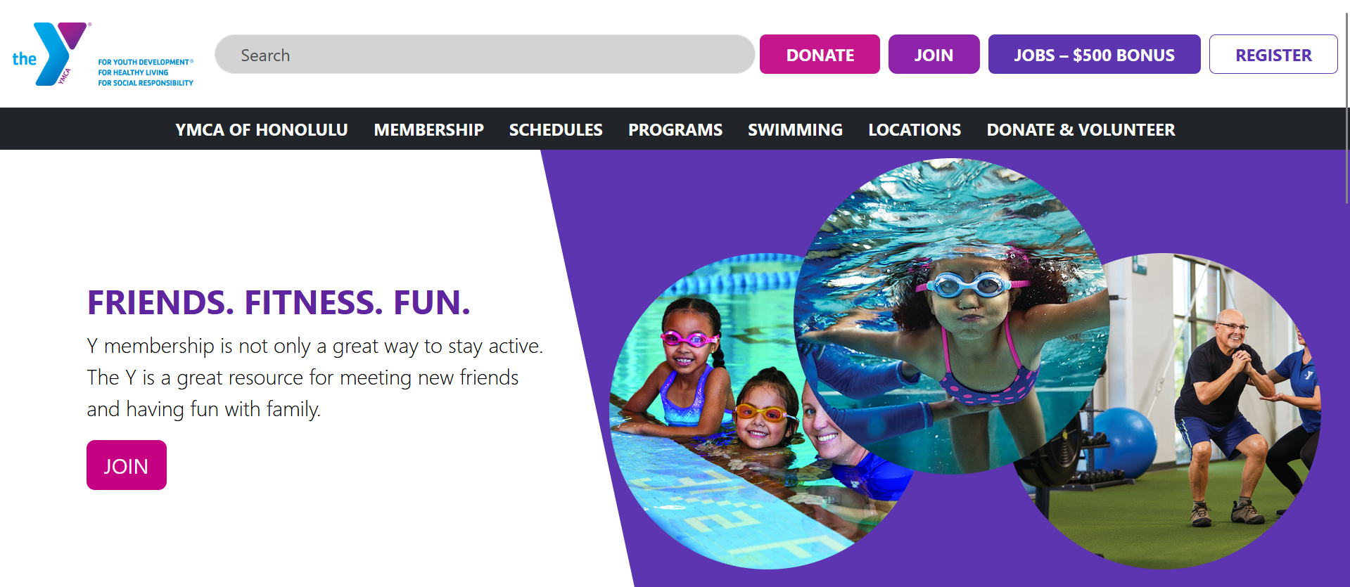 YMCA Website Bootstrap recreation